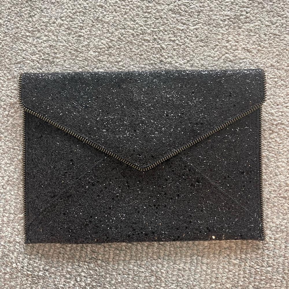 Rebecca Minkoff Black Glitter Clutch